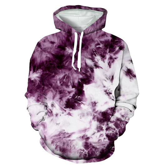 M.O.I. Herren Hoodie Pullover Hoodie Sweatshirt Grüne Blau Purple Pink gelb Kapuze grafische Krawattenfarbe Vorderpockt Tasche Tasche am Wochenende Streetwear 3D Print Streetwear Designer Casual Spring & Herbst Kleidung