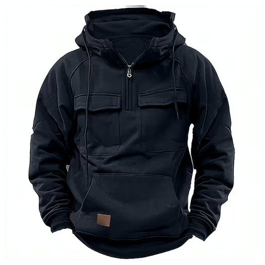 American Retro Tough Sweatshirt Men's Hooded Zipper Loose Men's Biker Pullover Top