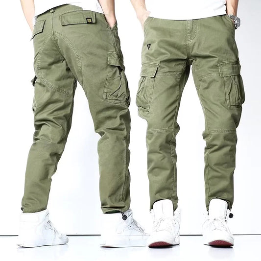 M.O.I Pantalon de travail occasionnel polyvalent pour hommes, mode saisonnier à la mode avec plusieurs poches et jambes à menace