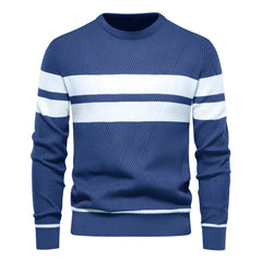 Men's Pullover Color Block Round Neck Casual Striped Sweater