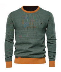 Men's Casual Contrast Color Trendy Pullover Knitwear