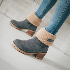 M.O.I Women's Winter Warm Short Plush Ankle Boots