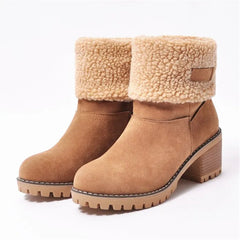 M.O.I Bottes de cheville en peluche chaleureuse hivernale des femmes