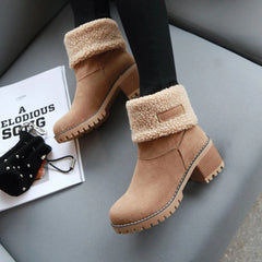 M.O.I Bottes de cheville en peluche chaleureuse hivernale des femmes