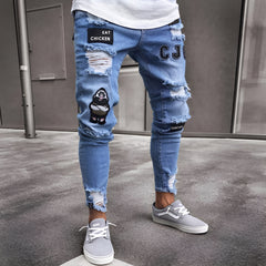 Jeans flacos cónicos de moda de moda de moda para hombres