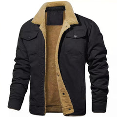 Veste en coton tissée doublée de sherpa masculin