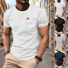 Men's casual plus-size solid color T-shirt