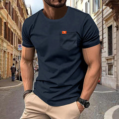 Men's casual plus-size solid color T-shirt